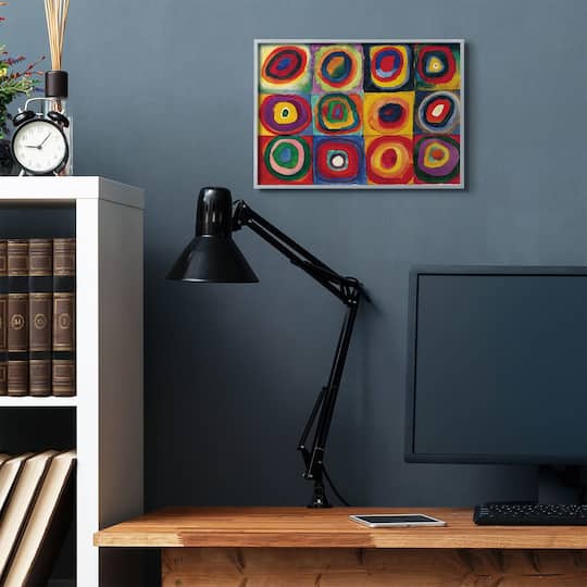 Stupell Industries Abstract Circles Gray Framed Wall Art